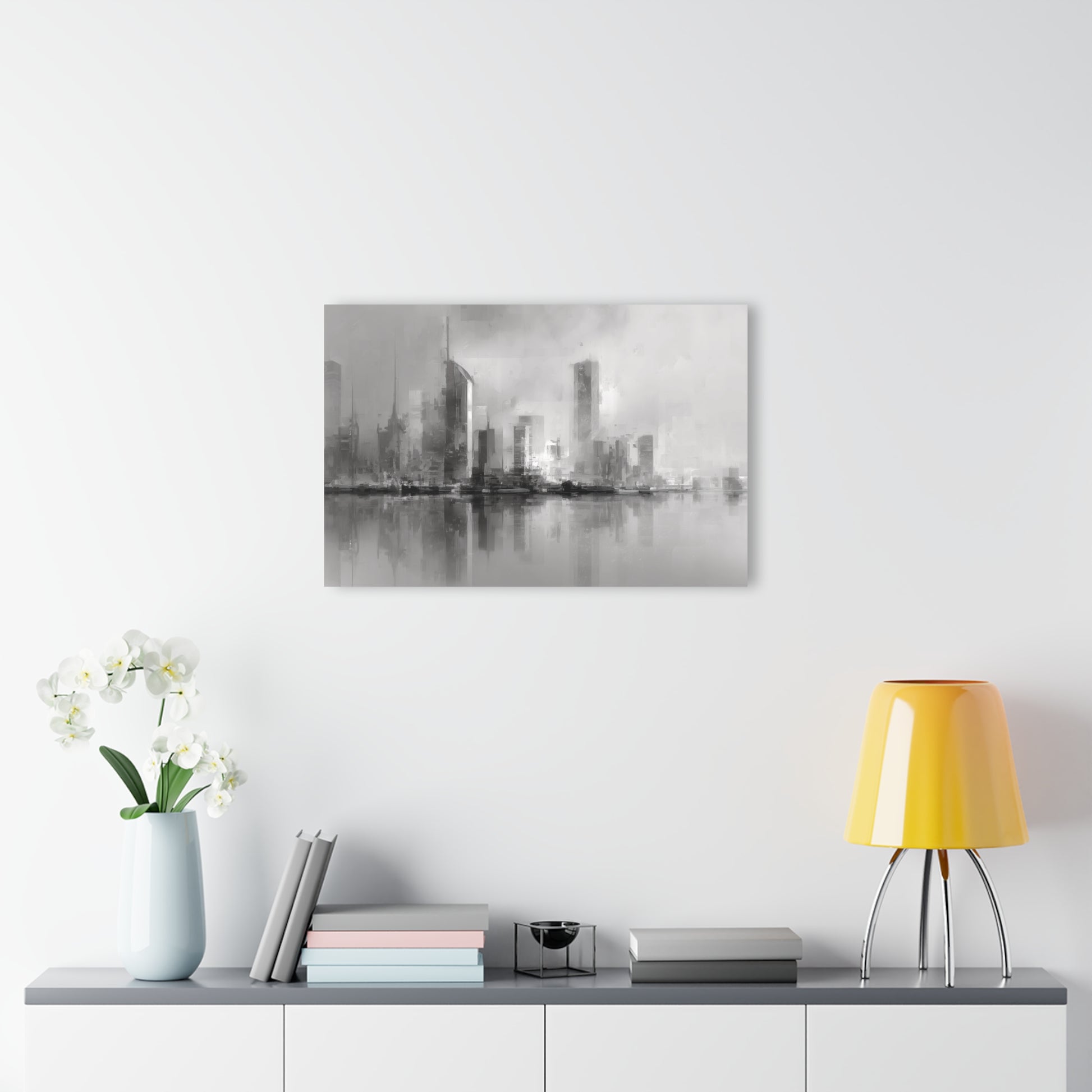 Shadow Skyline - Modern Minimalist Acrylic Wall Art - 30 x 20 Inch - Light Mock Up - Dyborn Designs