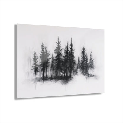 Shadowed Pines - Modern Minimalist Acrylic Wall Art - 30 x 20 Inch - Front - Dyborn Designs