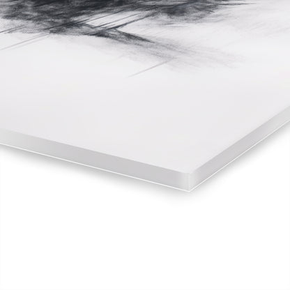 Shadowed Pines - Modern Minimalist Acrylic Wall Art - 30 x 20 Inch - Thickness - Dyborn Designs