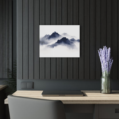 Shrouded Peaks - Modern Minimalist Acrylic Wall Art - 20 x 16 Inch - Dark Mock Up - Dyborn Designs