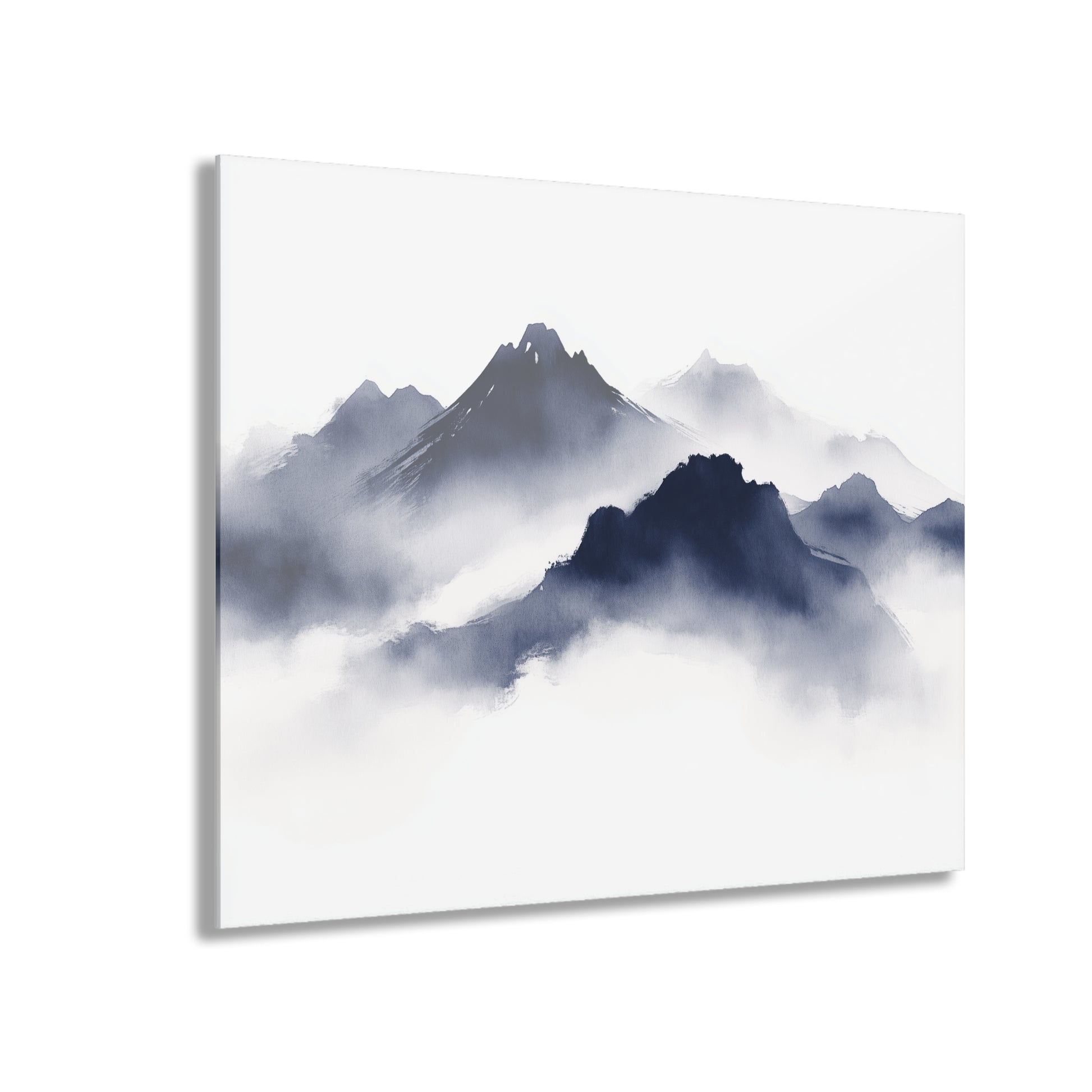 Shrouded Peaks - Modern Minimalist Acrylic Wall Art - 20 x 16 Inch - Front - Dyborn Designs