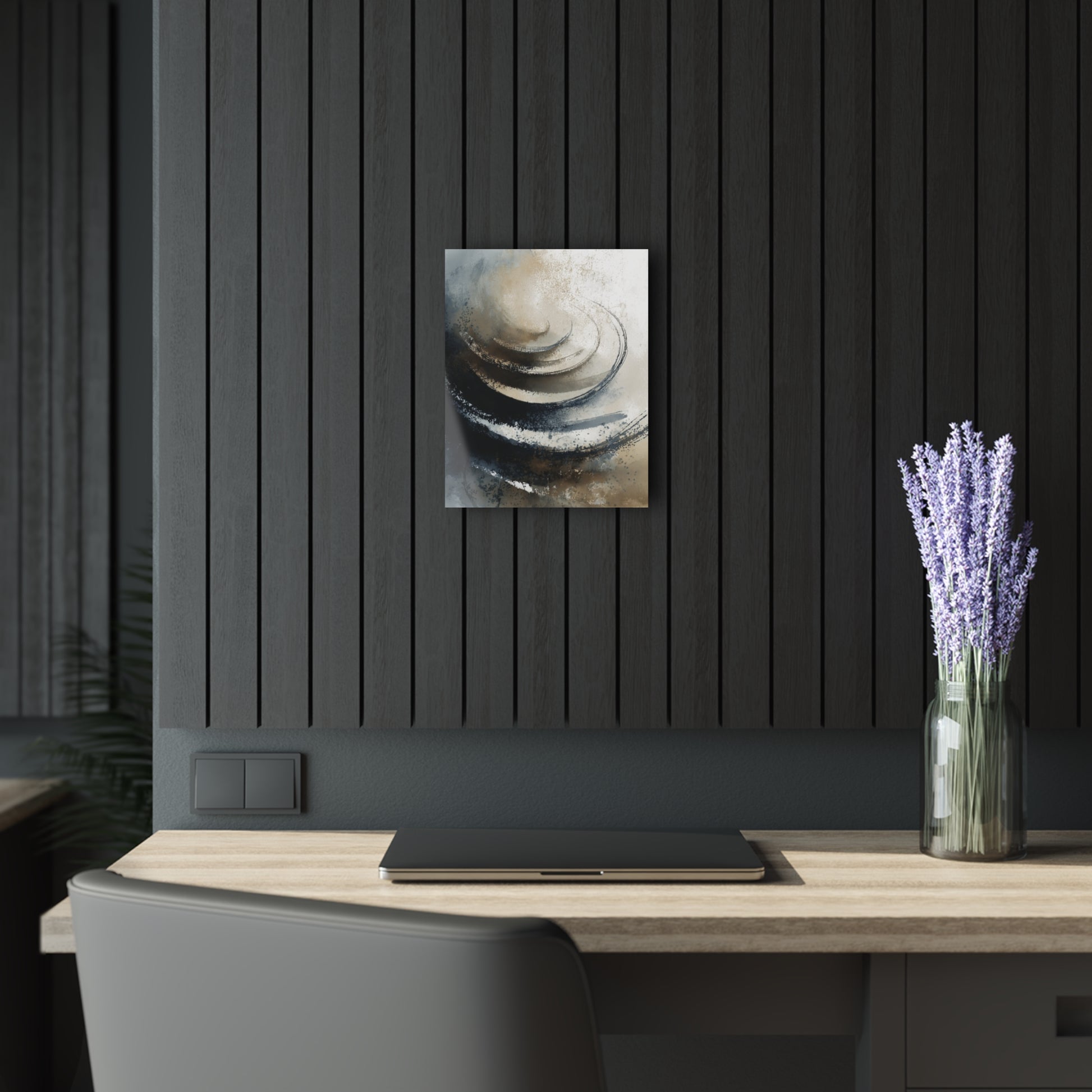 Silent Collapse - Modern Minimalist Acrylic Wall Art - 11 x 14 Inch - Dark Mock Up - Dyborn Designs