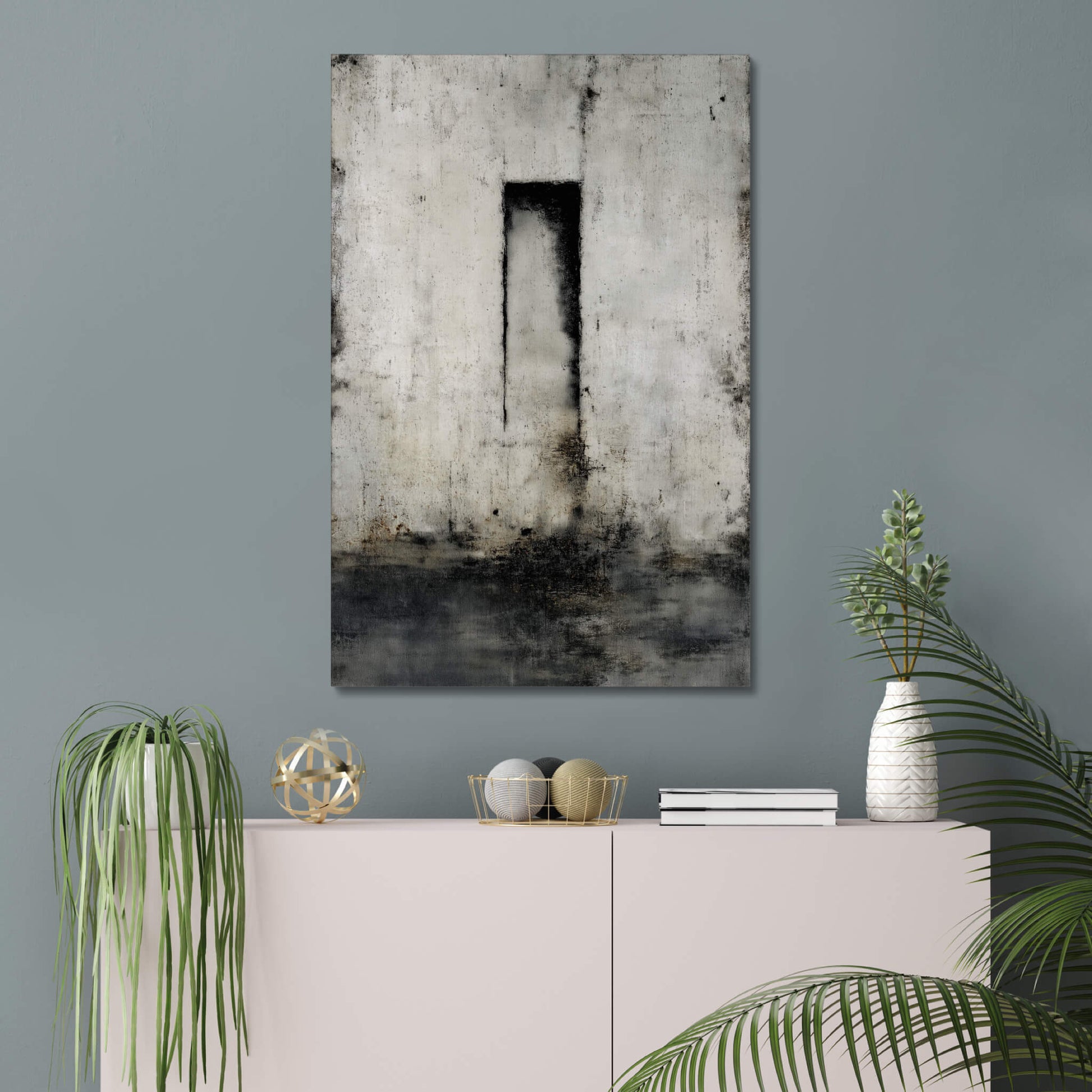 Silent Passage - Modern Minimalist Acrylic Wall Art - 24 x 36 Inch - Blue Mock Up - Dyborn Designs