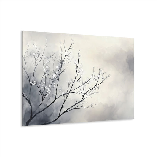 Snowlight Bloom - Modern Minimalist Acrylic Wall Art - 36 x 24 Inch - Front - Dyborn Designs