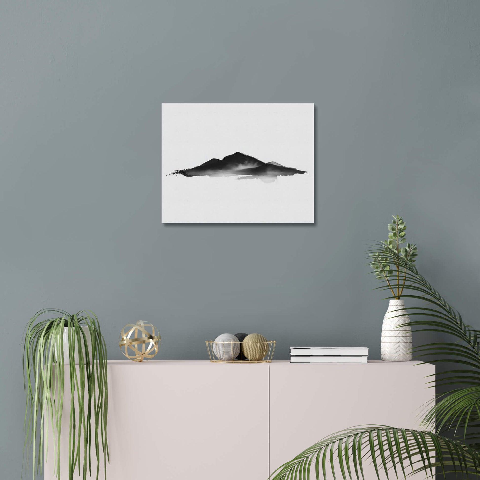 Solitary Ridge - Modern Minimalist Acrylic Wall Art  - 20 x 16 Inch - Blue Mock Up - Dyborn Designs