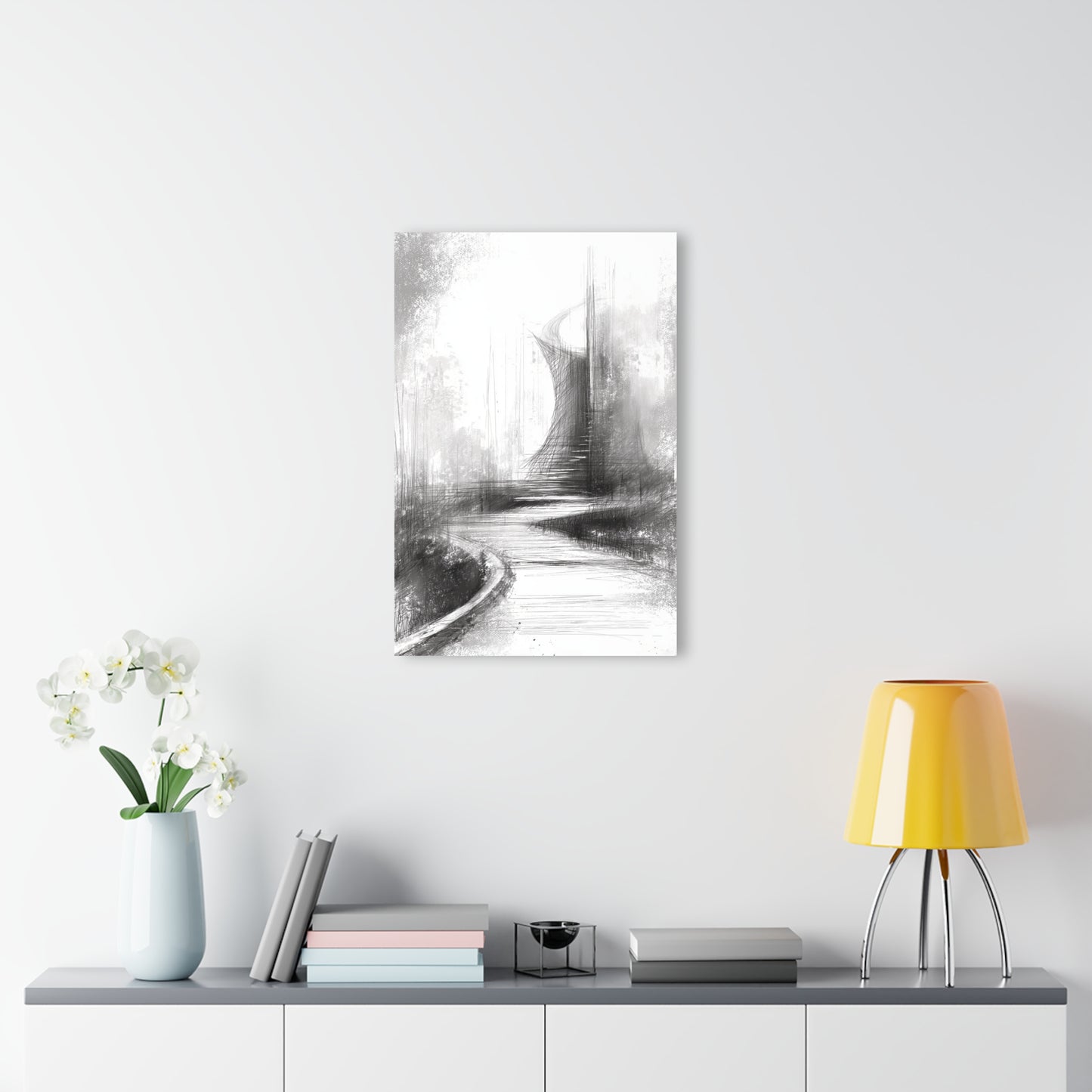Stilled Passage - Modern Minimalist Acrylic Wall Art - 20 x 30 Inch - Light Mock Up - Dyborn Designs