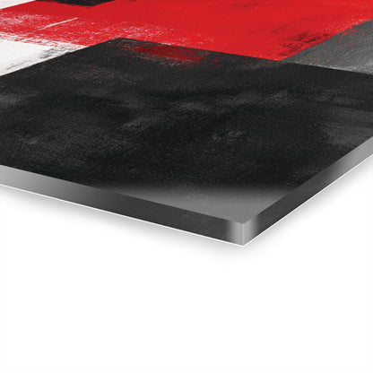 Structured Red - Modern Minimalist Acrylic Wall Art - 16 x 20 Inch - Thickness - Dyborn Designs