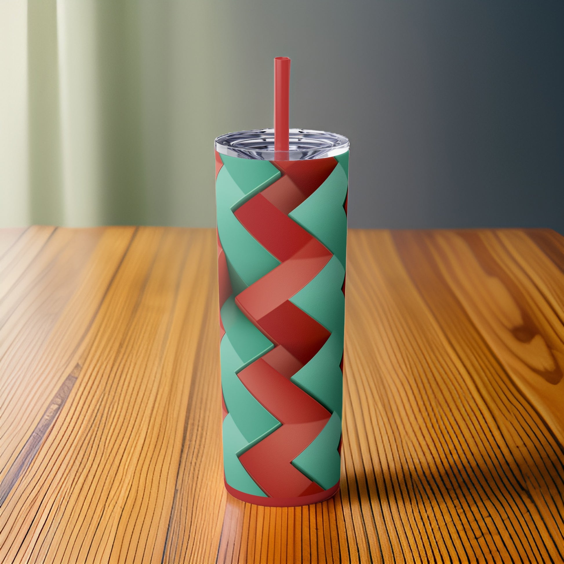 Tangled Hues 20oz Stainless Steel Skinny Tumbler with Lid & Straw Color Lipstick Red - Dyborn Designs