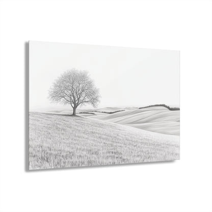 Tree On A Hill - Modern Minimalist Acrylic Wall Art - 30 x 20 Inch - Front - Dyborn Designs