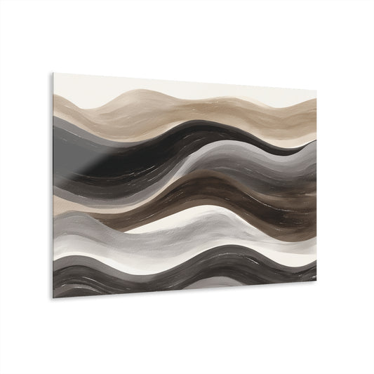 Umber Currents - Modern Minimalist Acrylic Wall Art - 36 x 24 Inch - Front - Dyborn Designs