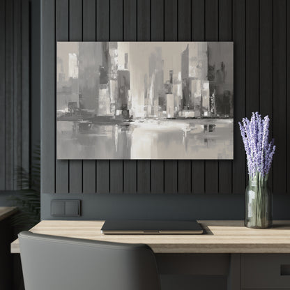 Urban Echoes - Modern Minimalist Acrylic Wall Art - 36 x 24 Inch - Dark Mock Up - Dyborn Designs