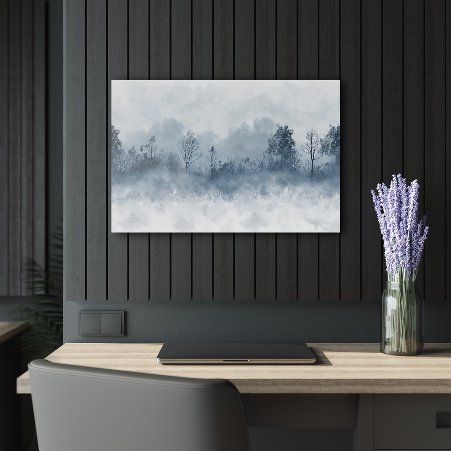 Veiled Canopy - Modern Minimalist Acrylic Wall Art - 30 x 20 Inch - Dark Mock Up - Dyborn Designs