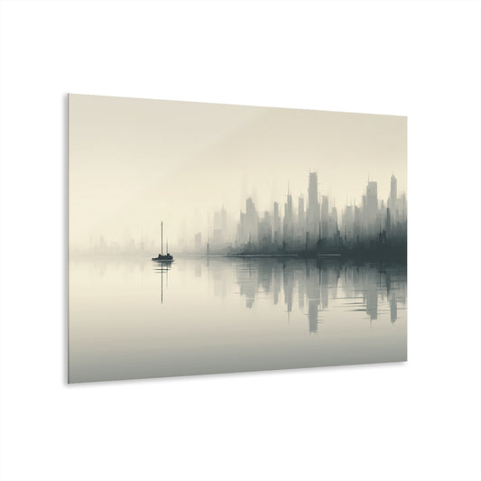 Veiled Crossing - Modern Minimalist Acrylic Wall Art - 36 x 24 Inch - Front - Dyborn Designs