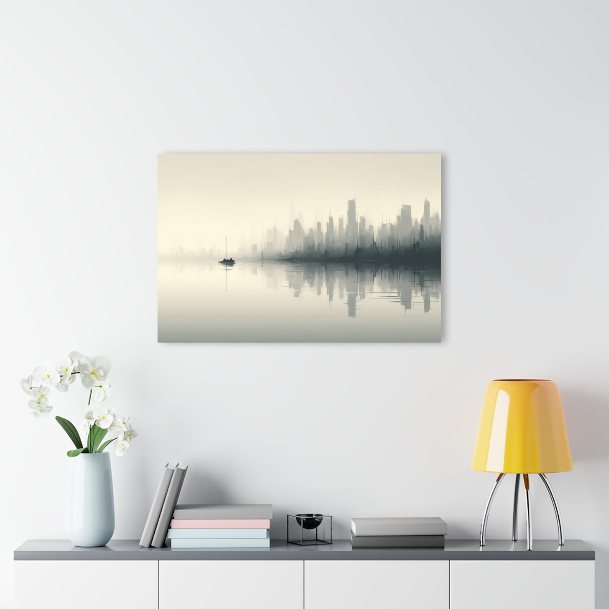 Veiled Crossing - Modern Minimalist Acrylic Wall Art - 36 x 24 Inch - Light Mock Up - Dyborn Designs