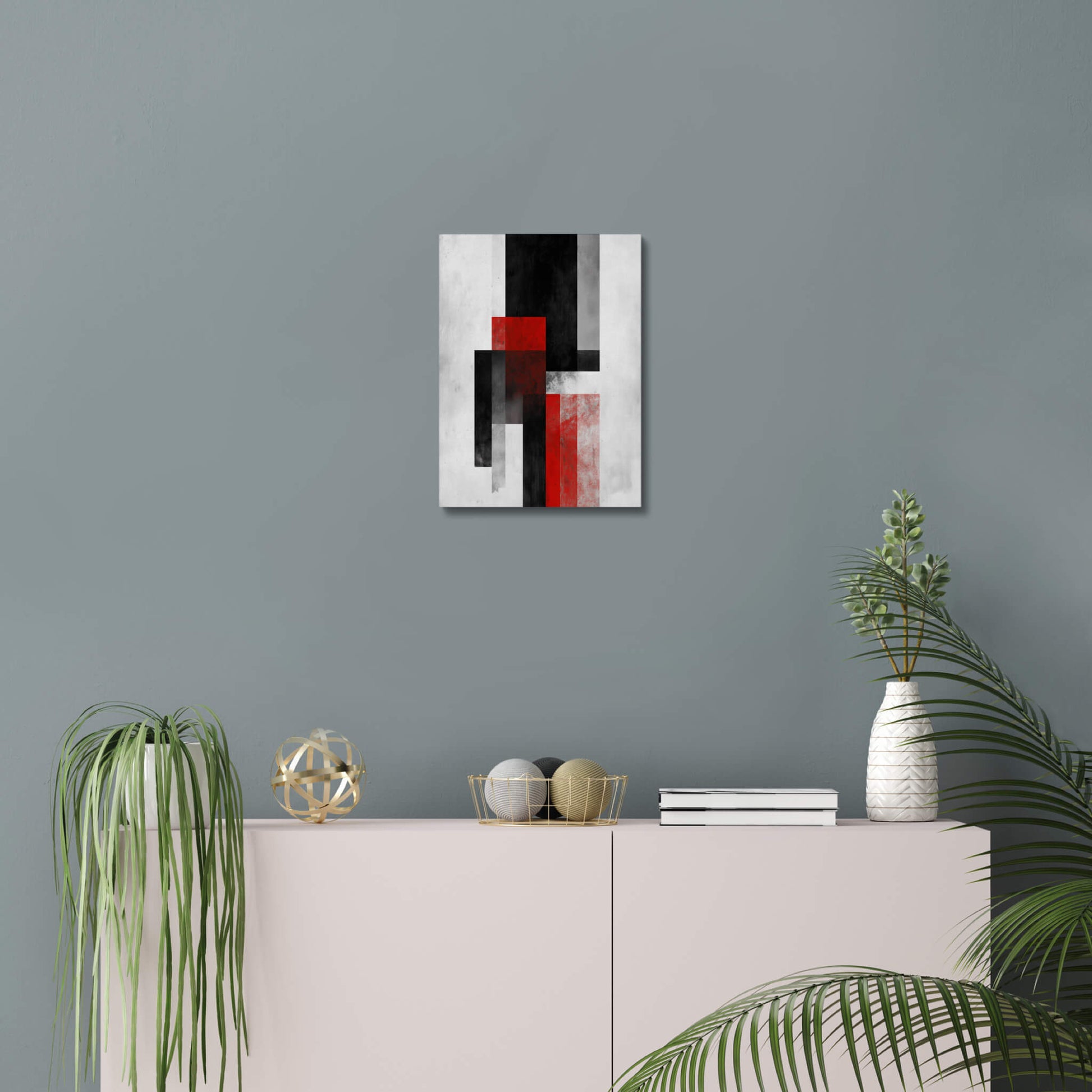 Vermilion Rise - Modern Minimalist Acrylic Wall Art - 11 x 14 Inch - Blue Mock Up - Dyborn Designs