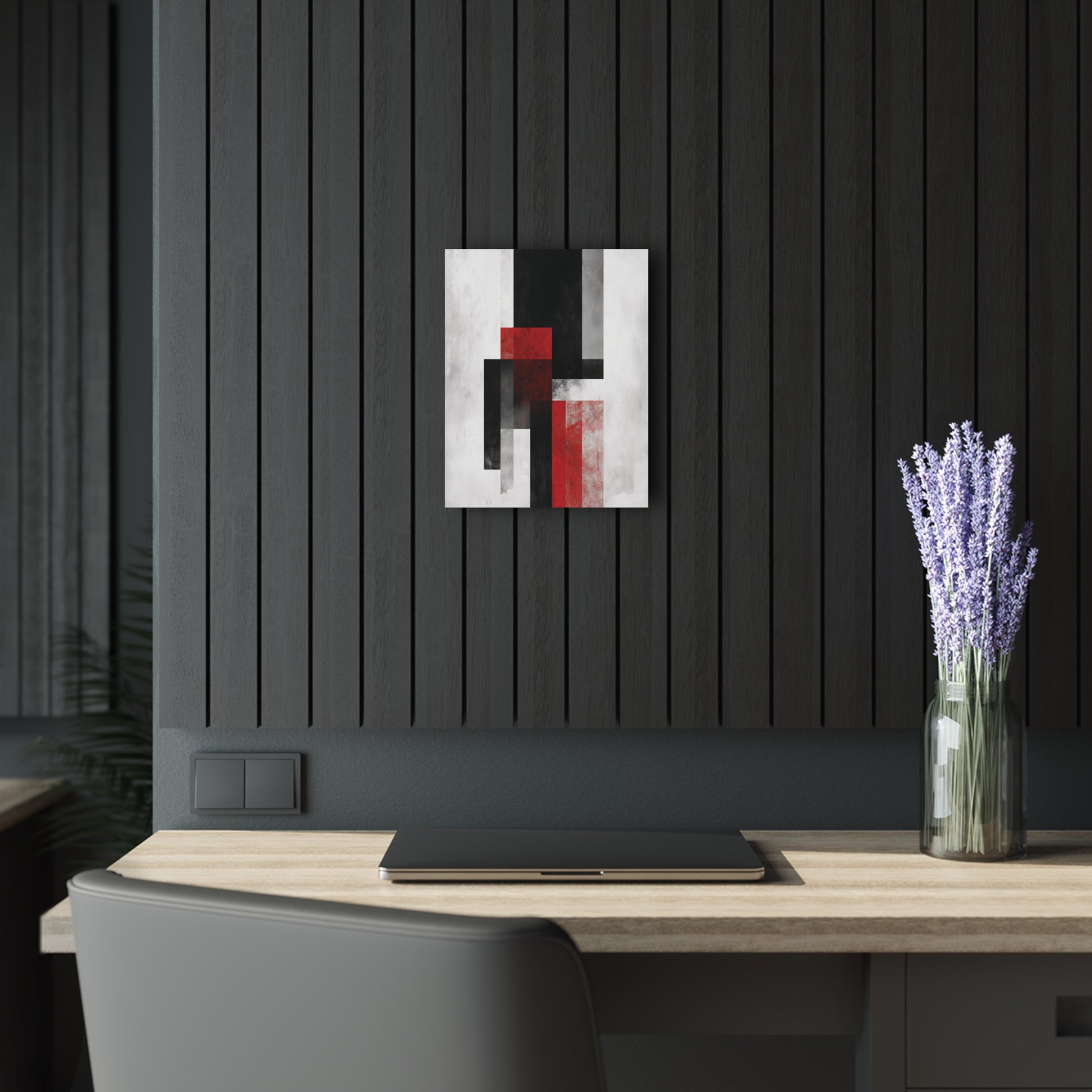 Vermilion Rise - Modern Minimalist Acrylic Wall Art - 11 x 14 Inch - Dark Mock Up - Dyborn Designs