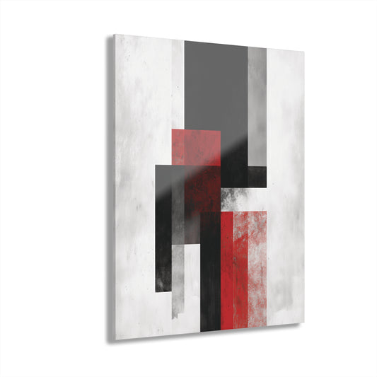 Vermilion Rise - Modern Minimalist Acrylic Wall Art - 11 x 14 Inch - Front - Dyborn Designs