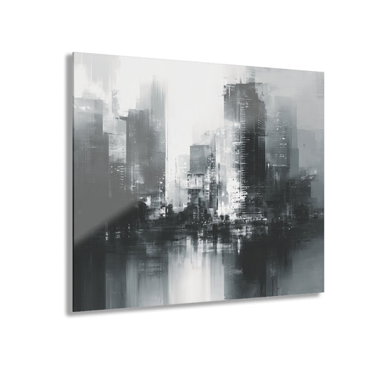 Vertical Haze - Modern Minimalist Acrylic Wall Art - 20 x 16 Inch - Front - Dyborn Designs